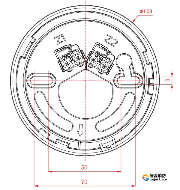 DZ-07探測器底座外形尺寸