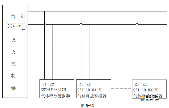 海灣GST-LD-8317H型氣體釋放警報器接線圖